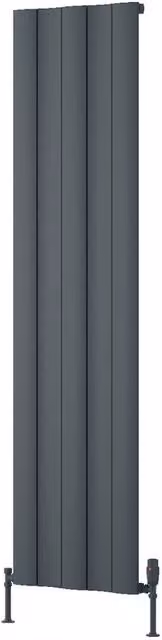 Bathroom Kingdom Gio Anthracite Flat Panel Vertical Aluminium Radiator, Grey, H: 180 cm, W: 47 cm