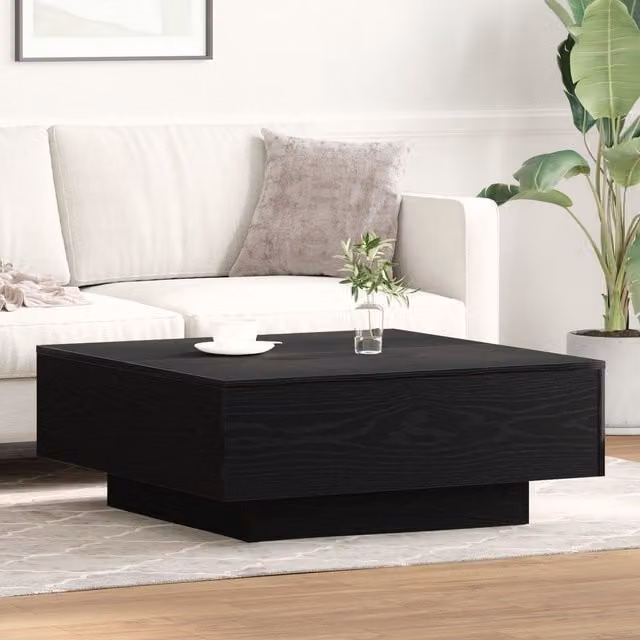 Berkfield Home Black Oak Coffee Table, W/D/H: 80 x 80 x 31 cm – 1