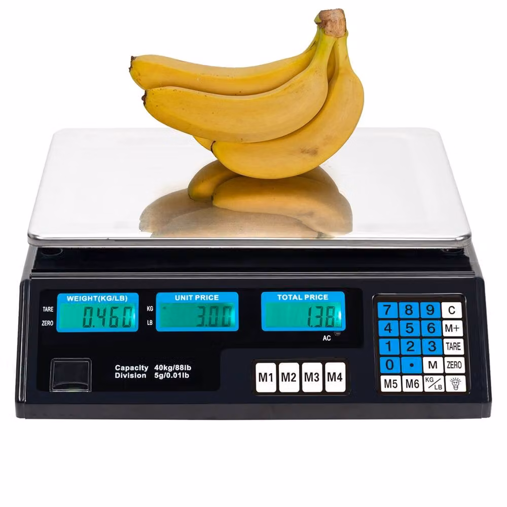 NESTLUNE Black Digital Price Scale with 40kg Capacity for Retail and Shop Use – 3