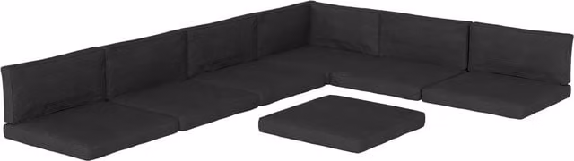 Outsunny 14 Piece Black Replacement Cushions for Rattan Furniture with Removable Washable Polyester Covers