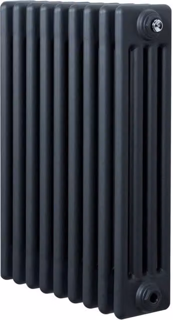 Monstershop Traditional 4 Column Steel Radiator in Anthracite Grey, H 60.0 x W 42.5 x D 42.5 cm