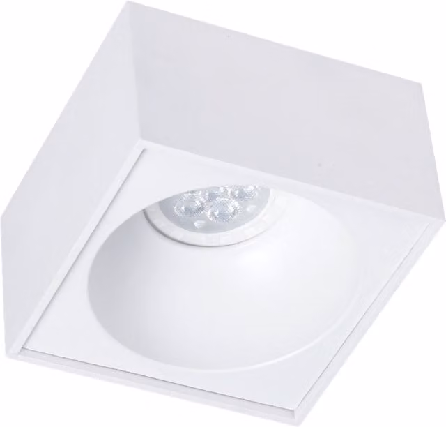 Milagro Bali Square Surface Mounted Spotlight in White, 1xGU10 Aluminium