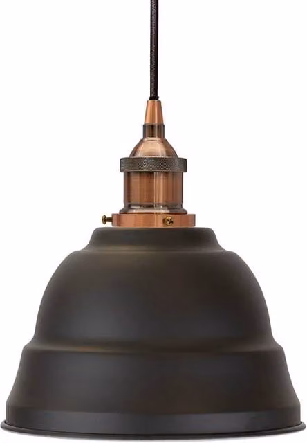 SE Home Lincoln Round Pendant Light in Matt Black and Antique Copper