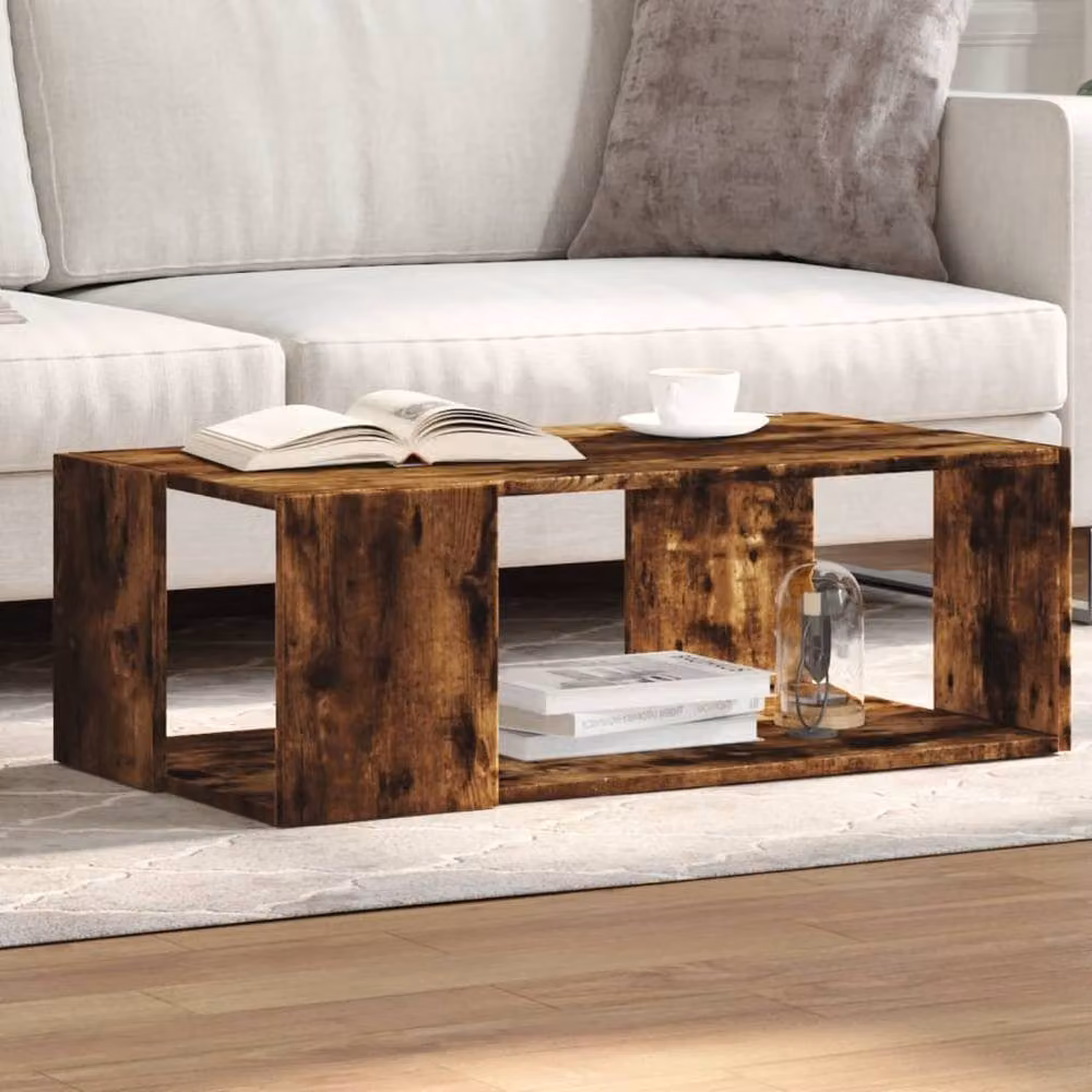 Berkfield Home Decorative Coffee Table in Smoked Oak Brown, W/D/H: 89.5 x 48 x 30 cm – 2