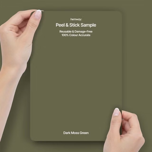 Hemway Interior Paint Sample Peel and Stick Swatch in Dark Moss Green