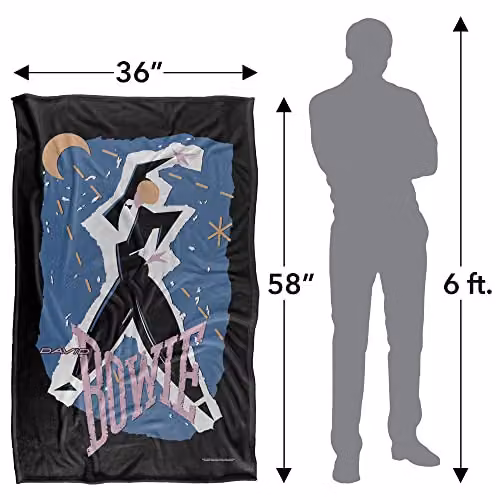 LOGOVISION David Bowie Iconic Guitar Gradient Super Soft Silky Fleece Blanket, Multicolour, W: 91.44 cm x L: 147.32 cm – 2