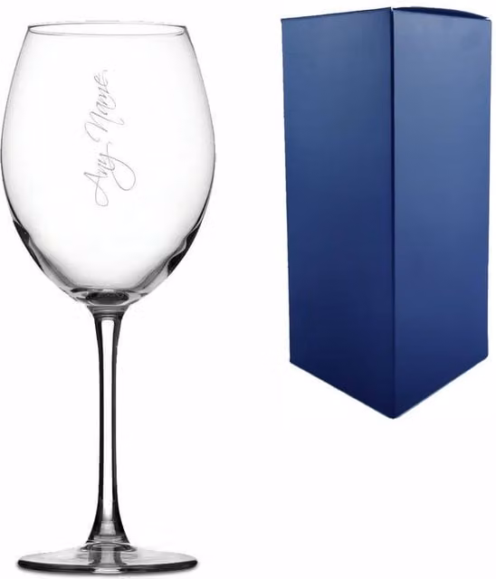 Uniqueful Personalised Enoteca Sideways Name Wine Glass in Clear Glass
