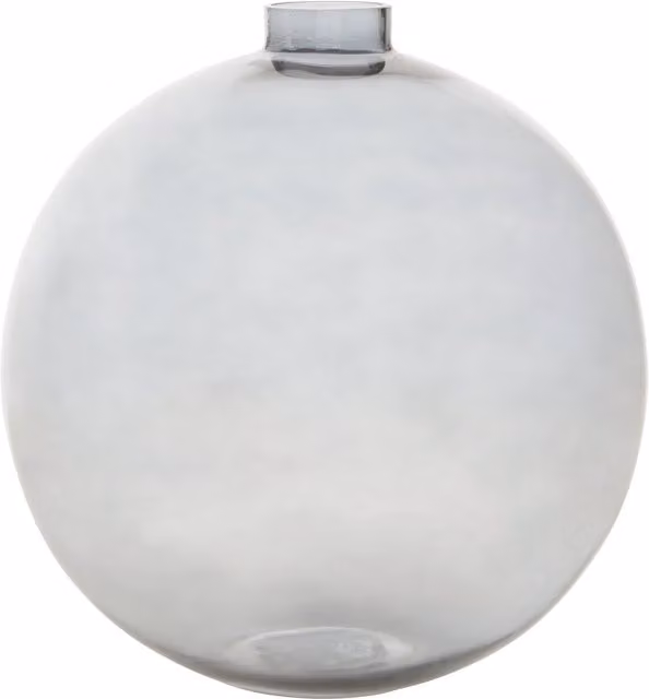 Orsina Bottle Design Glass Vase in Transparent Grey by Interiors by Premier