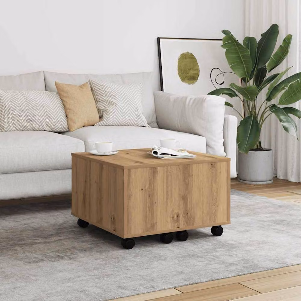 Berkfield Home Artisan Oak Coffee Table in Brown, W/D/H: 60 x 60 x 38 cm – 2
