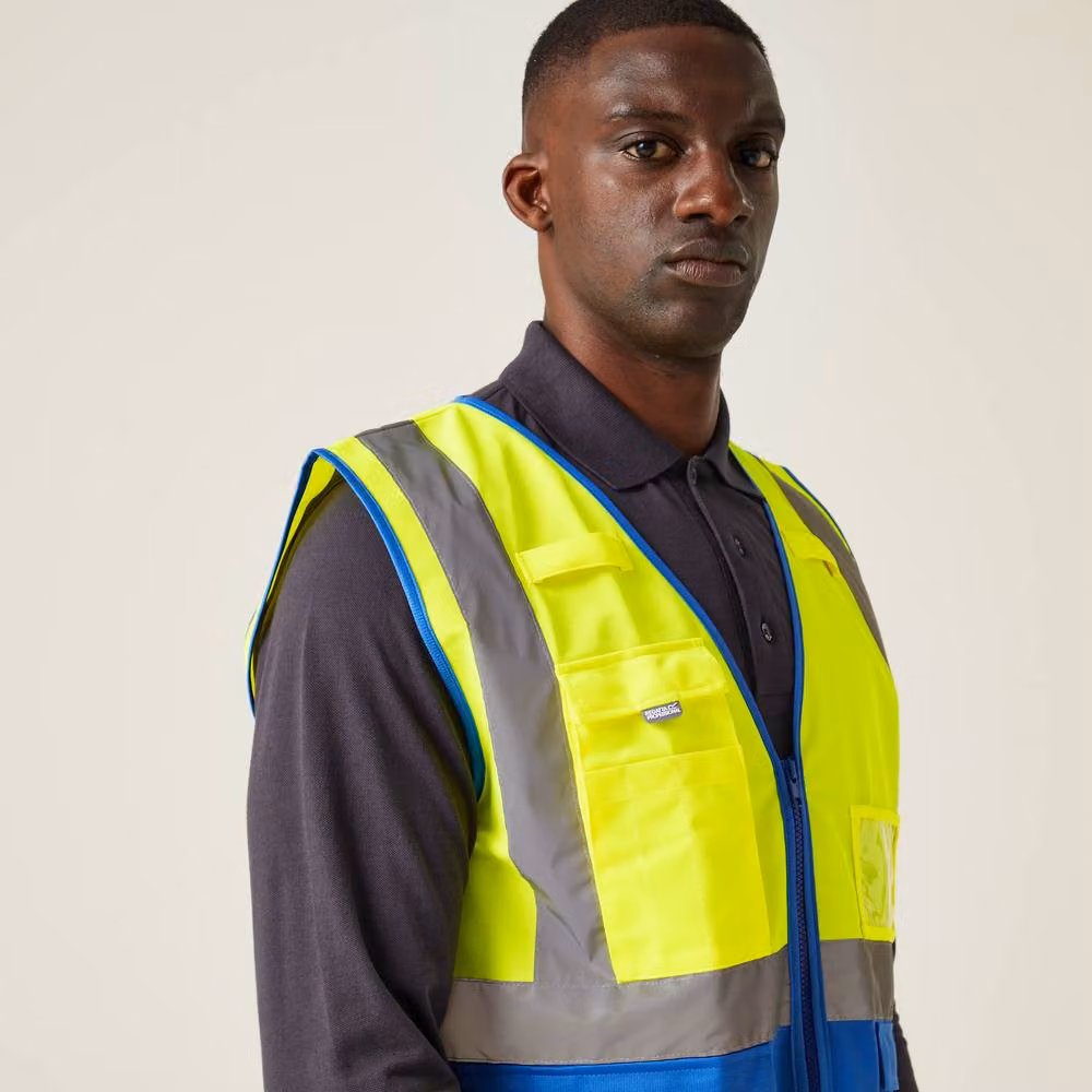 Regatta Men's Class 1 Hi-Vis Executive Vest in Yellow and Blue, Size: XXXL – 6