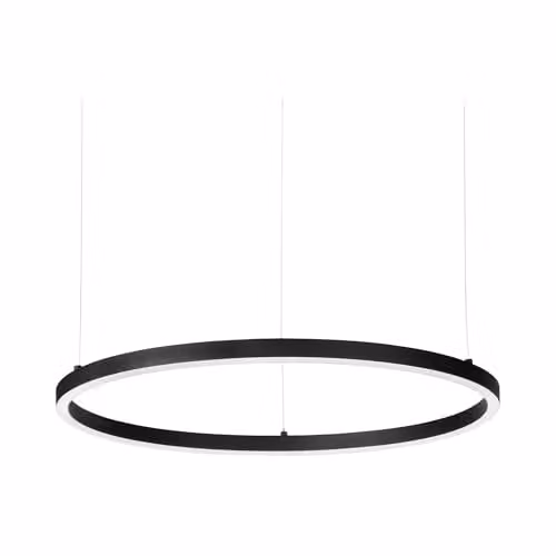 Netlighting Oracle Slim Round Integrated LED Pendant Ceiling Light, Black, Diameter: 90 cm, 4000K