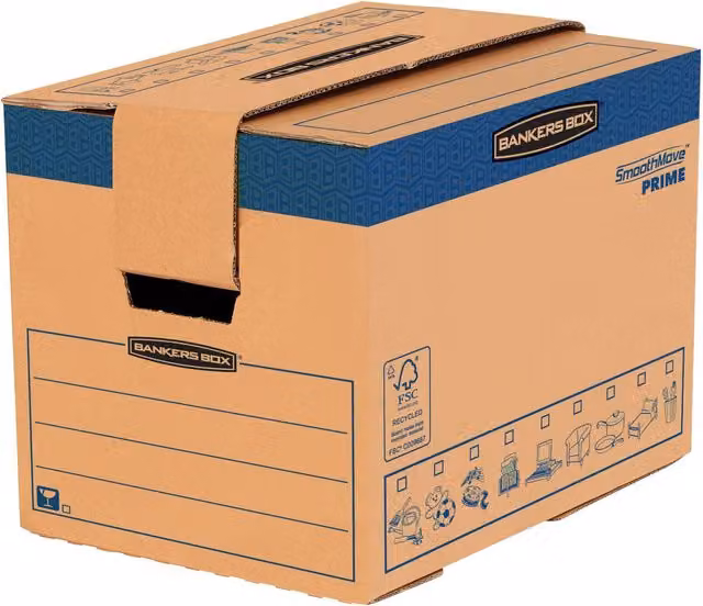 Bankers Box SmoothMove Heavy Duty Corrugated Cardboard Moving Boxes, Brown, 37.5 l