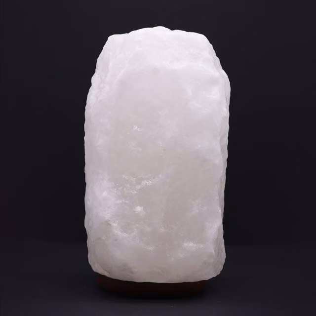 KDMK White Himalayan Salt Lamp with Crystal Stone Base