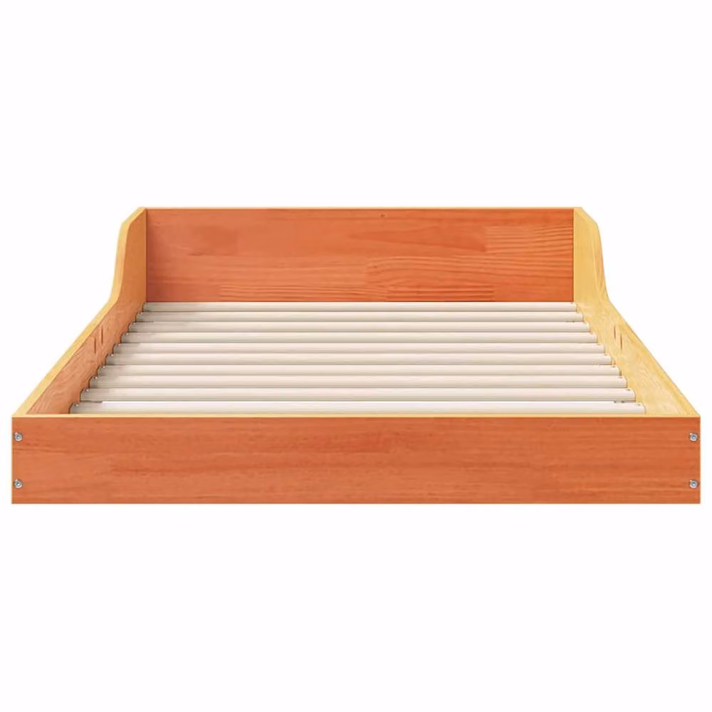 Berkfield Home Solid Pine Wood Bed Frame, Brown Waxed, W: 90 cm, L: 190 cm – 3