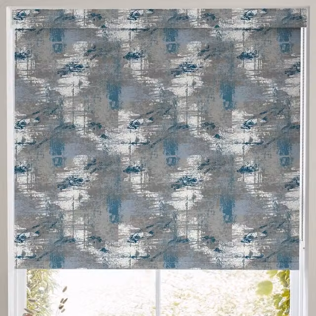 Terrys Nature Graphic Blackout Roller Blind in Petrol Blue