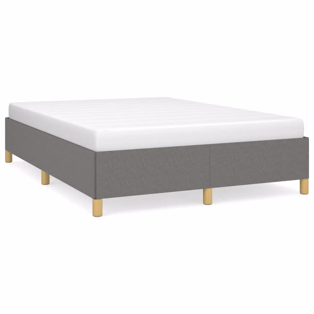 Berkfield Home Upholstered Fabric Bed Frame, Grey, W: 135 cm, L: 190 cm – 2