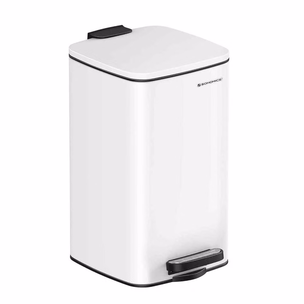 The Bazaarist Steel Kitchen Pedal Bin with Soft Close and Removable Inner Bucket, White – 2
