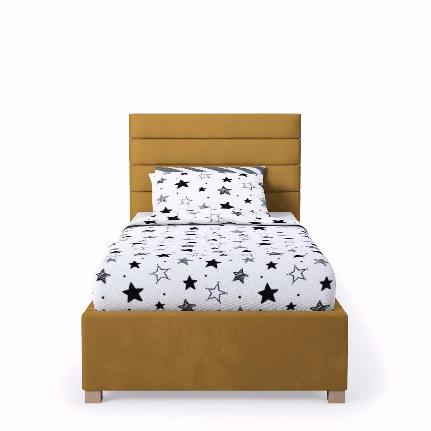 Rest Relax Lottie Single Fabric Ottoman Bed in Yellow – 2