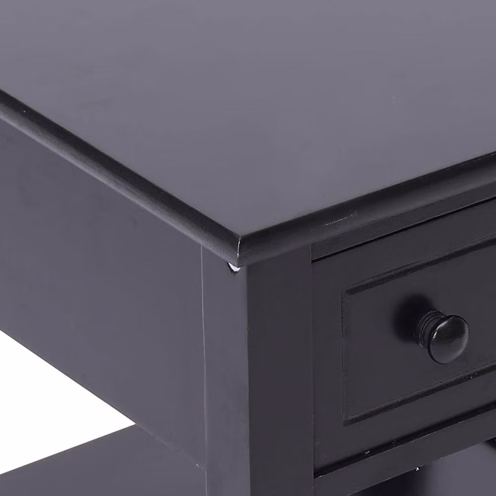 Berkfield Home Black Paulownia Wood Side Table W/D/H: 40 x 40 x 40 cm – 4