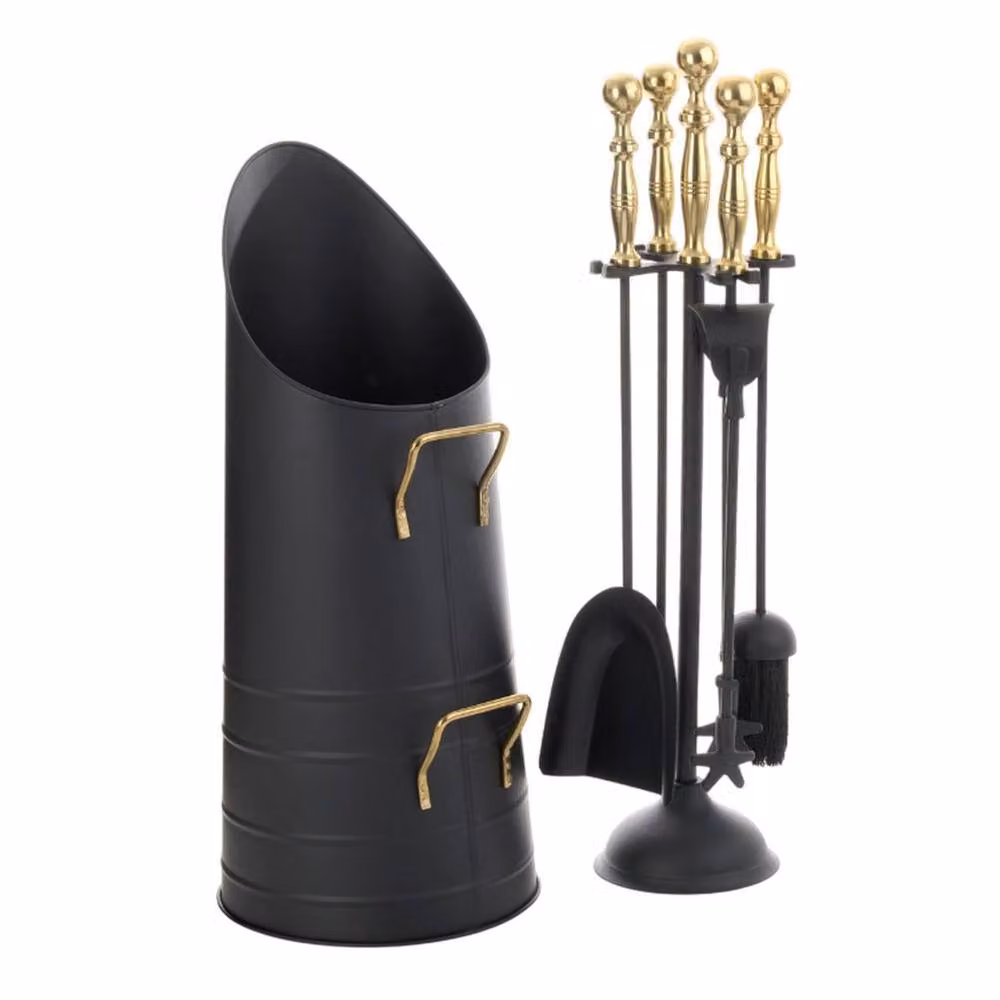 Leecroft Black Coal Hod with Brass Handle, 55.88 cm – 2