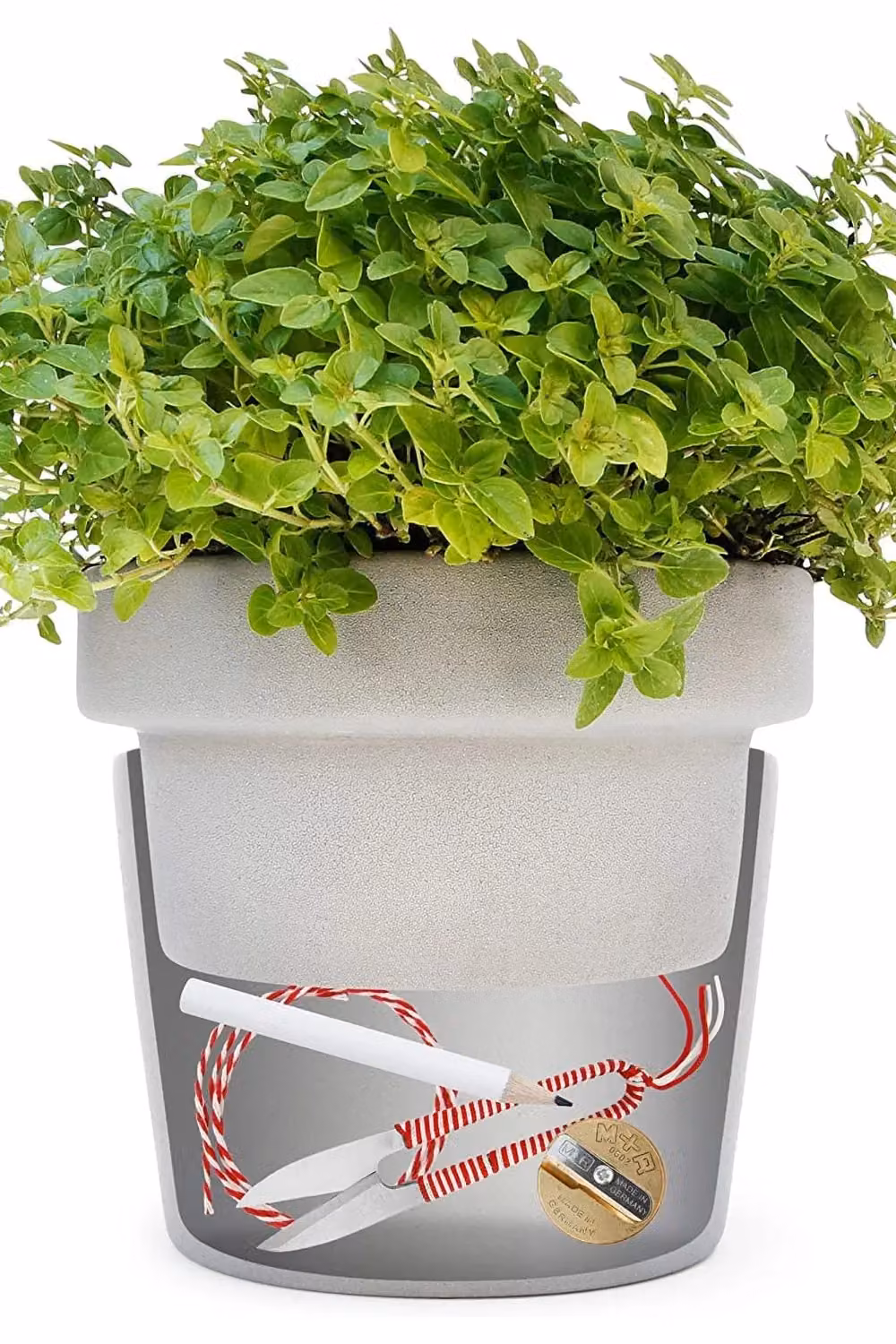 Suck UK Ceramic Hideaway Plant Pot with Secret Storage in Grey and Multicolour, H 15.5 cm x W 15.5 cm x D 15.5 cm – 4