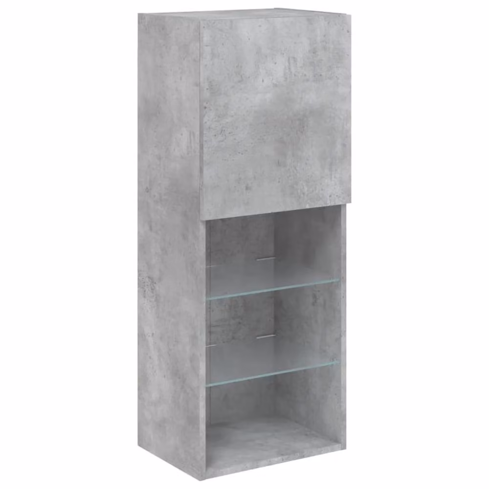 Berkfield Home Modern TV Cabinet with LED Lights in Concrete Grey, W/D/H: 40.5 x 30 x 102 cm – 3