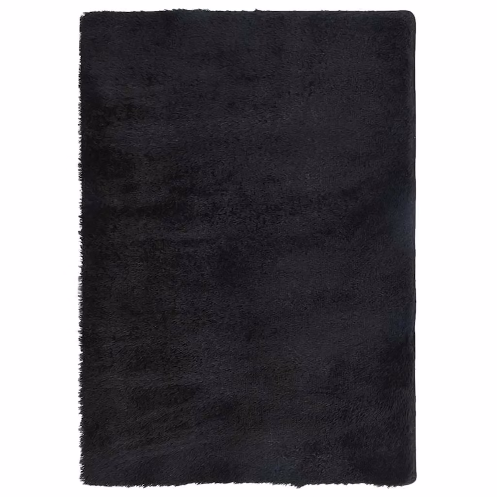 Berkfield Home NAVARRA Black Shaggy High Pile Polyester Rug, W: 160 cm, D: 230 cm – 2