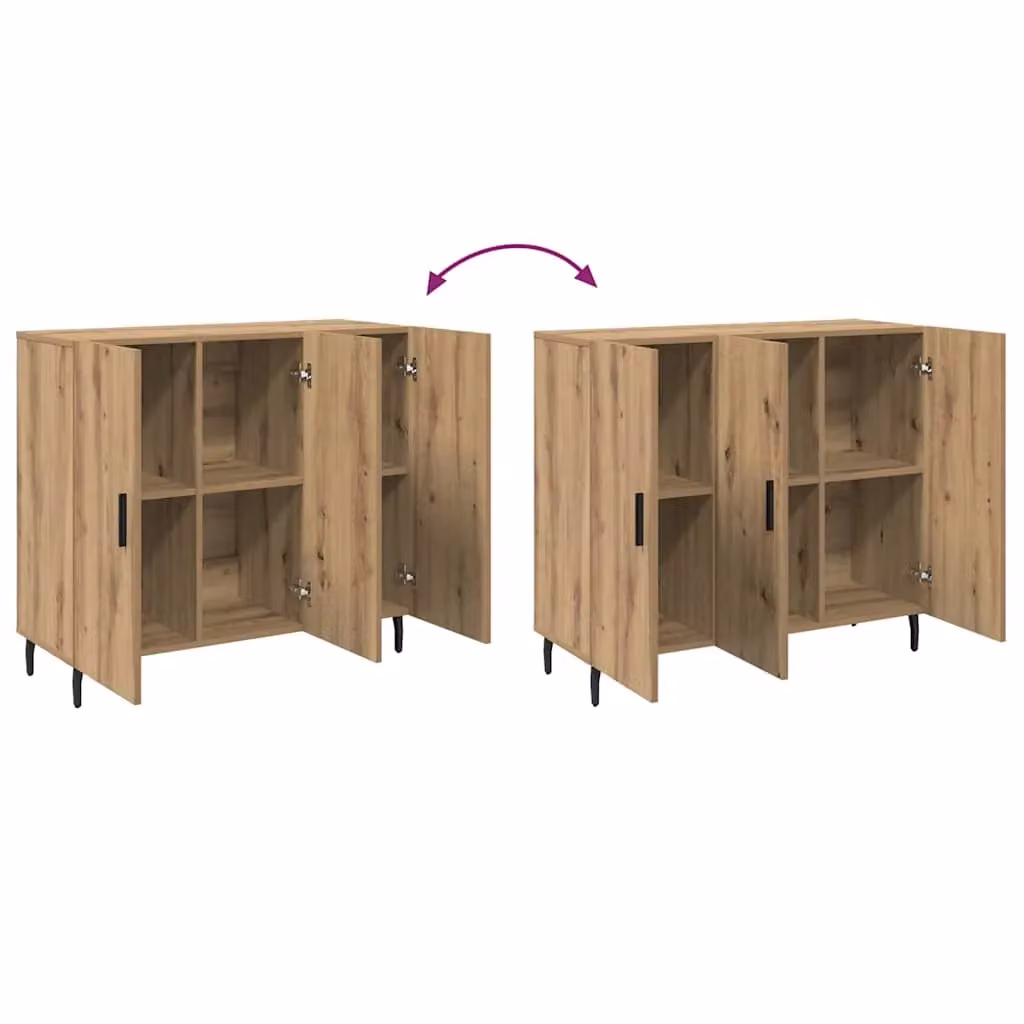 Berkfield Home Modern Sideboard with Storage Door in Brown, W/D/H: 90 x 34 x 80 cm – 4