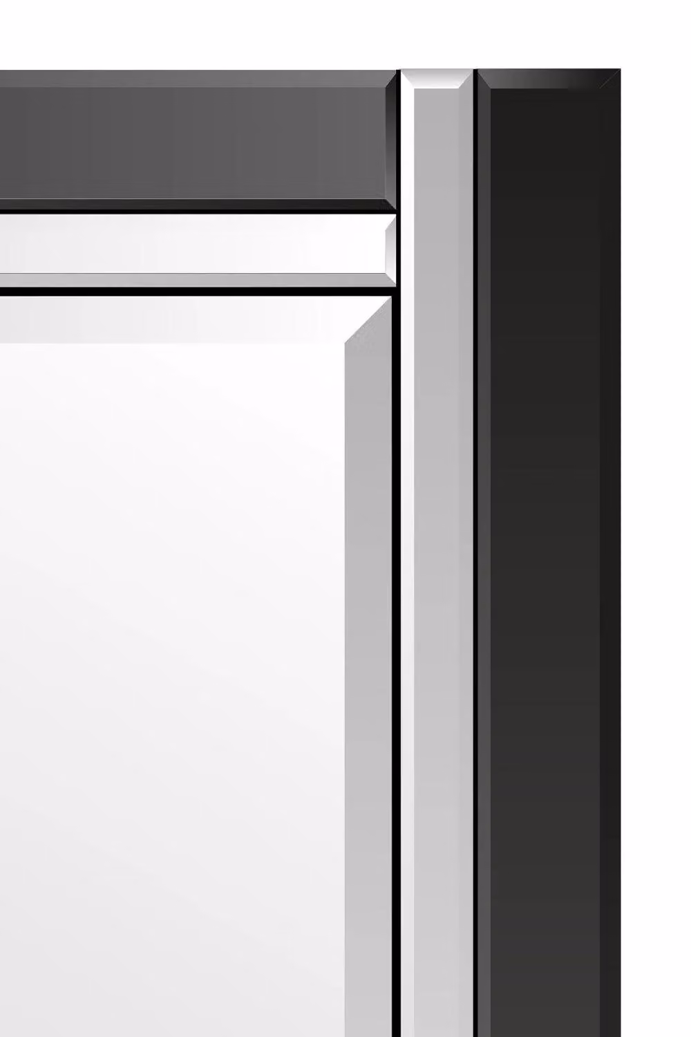MirrorOutlet Aston Black All Glass Venetian Rectangular Wall Mirror W: 120 cm, H: 80 cm – 3