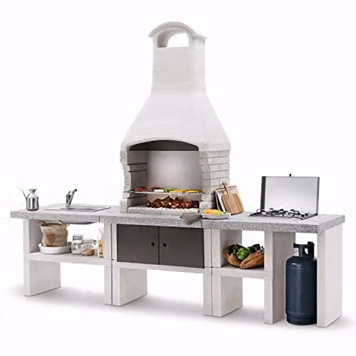 Palazzetti Marbella Outdoor BBQ Kitchen with Twin Gas Hob and Sink in Anthracite Grey – 1