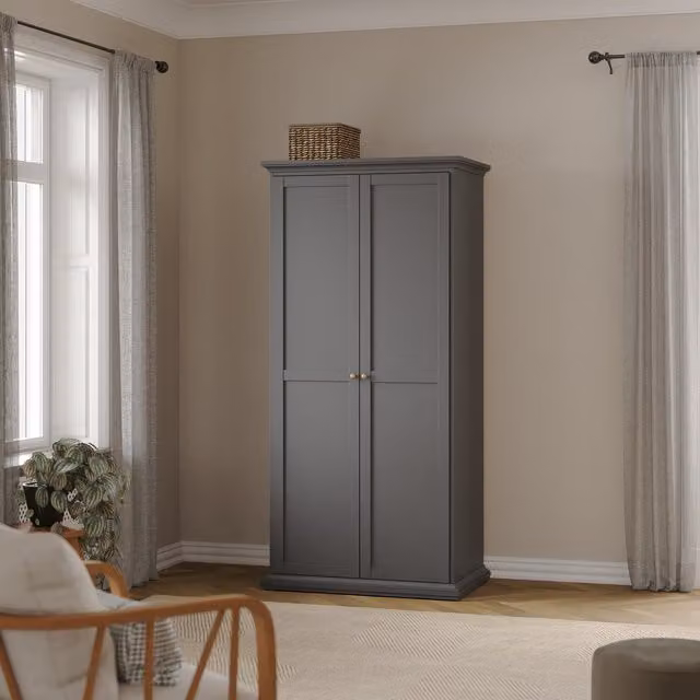 Furniture To Go Paris 2-Door Wardrobe in Grey
