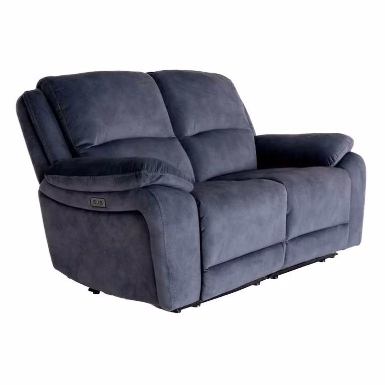 Furnishings For Less UK Bella 3 Piece Electric Reclining Sofa Suite in Grey Fabric with USB Charging and Cup Holders