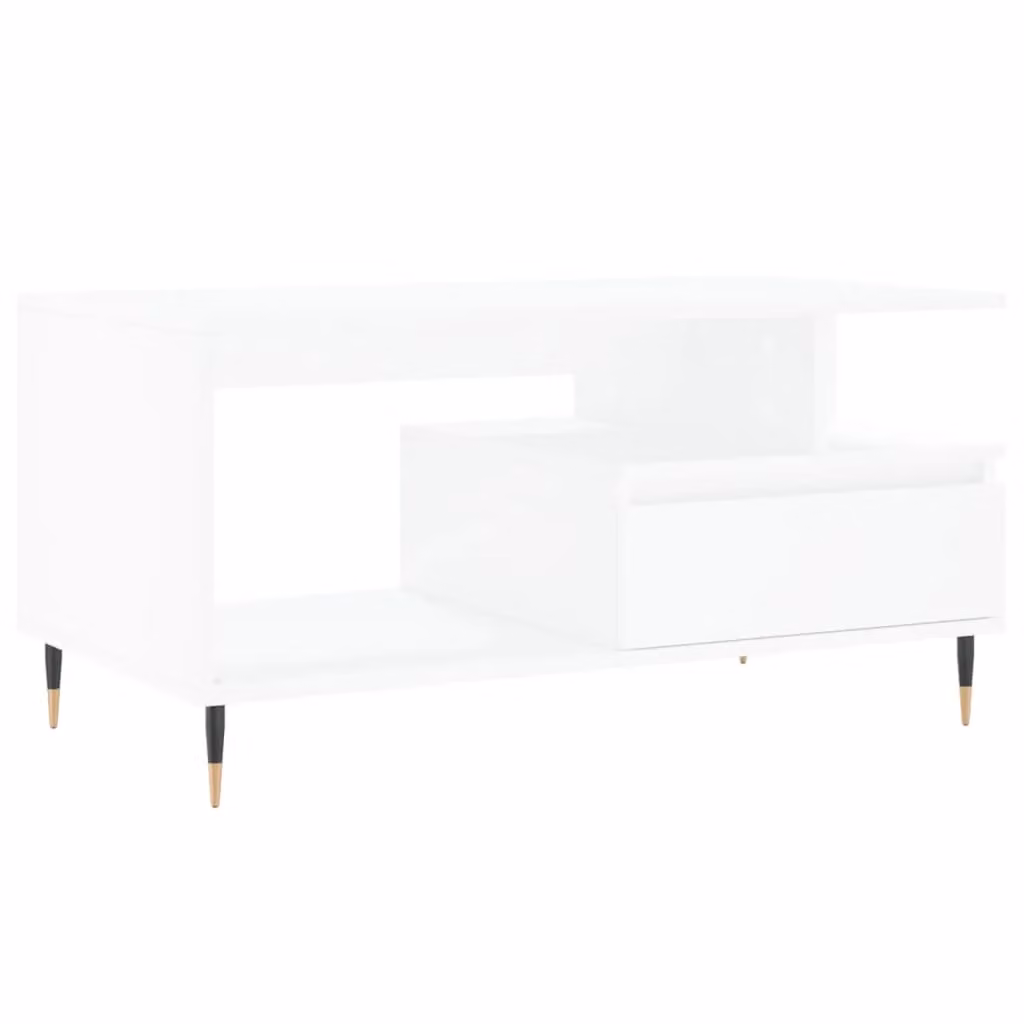 Berkfield Home Modern White Coffee Table, W/D/H: 90 x 49 x 45 cm – 2