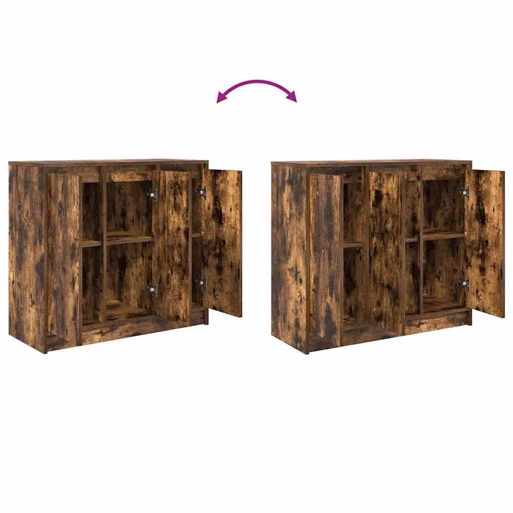 Berkfield Home Smoked Oak Sideboard in Brown, W/D/H: 85 x 34 x 76 cm – 6