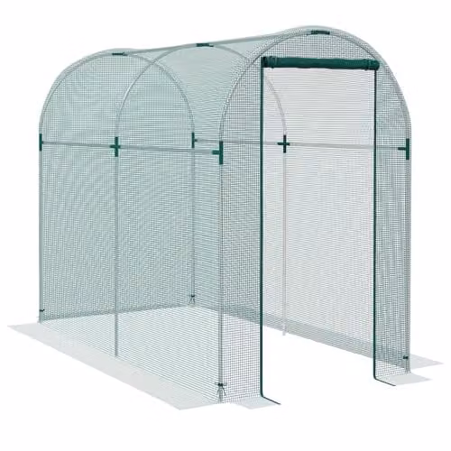 Outsunny Green Fruit Cage Plant Protection Tent with Galvanised Steel Frame, W: 120 cm, D: 240 cm, H: 188 cm
