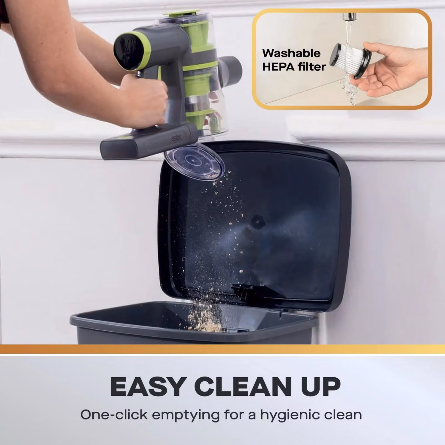 Daewoo CycloneFreedom 2-in-1 Bagless Cordless Stick and Handheld Vacuum Cleaner in Grey – 4