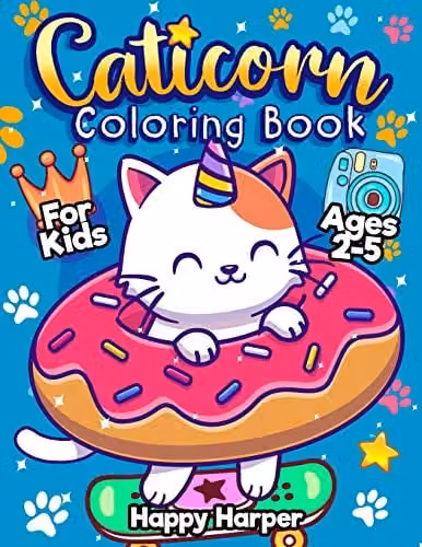 Caticorn Colouring Book for Kids Ages 2-5 by Simon & Schuster, Multicolour Paper Book