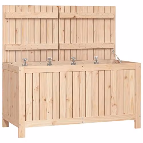 vidaXL Garden Storage Box in Natural Pine Wood, W/D/H: 121 x 55 x 64 cm