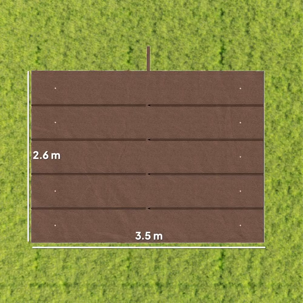 OUTSUNNY Brown Polyester Pergola Cover Replacement for 4x3 m Frame, 3.5 x 2.6 m – 3