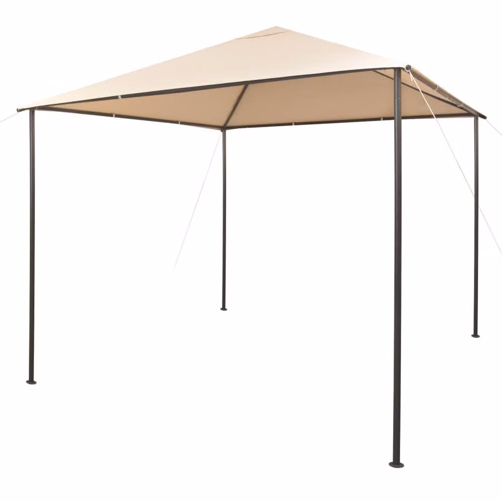 Berkfield Home Gazebo Pavilion Tent Canopy in Beige with Steel Frame, W: 300 cm x D: 300 cm x H: 290 cm – 2