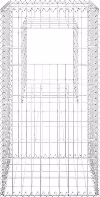 Berkfield Home Durable Steel Gabion Basket Post in Silver, W/D/H: 50 x 50 x 100 cm – 1