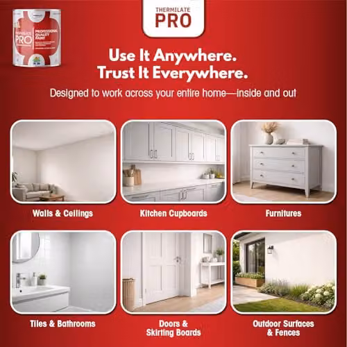 Thermilate Technologies PRO FLEX Multi-Surface All-in-One Paint and Primer, Matt, White, 1 l – 5