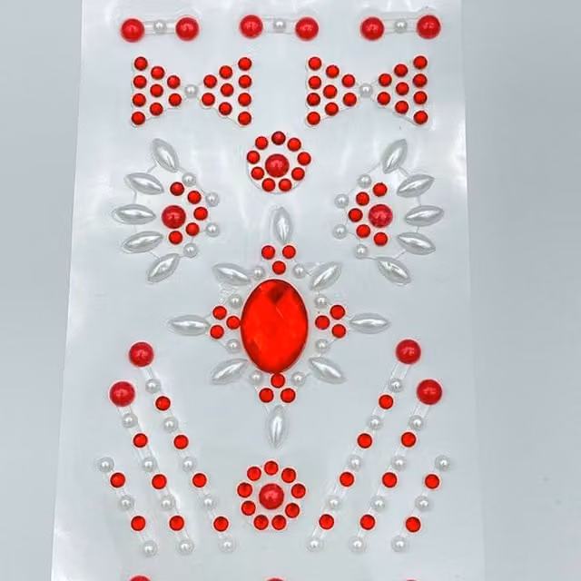Syntego Assorted Red and White Plastic Gems and Pearls for Adults