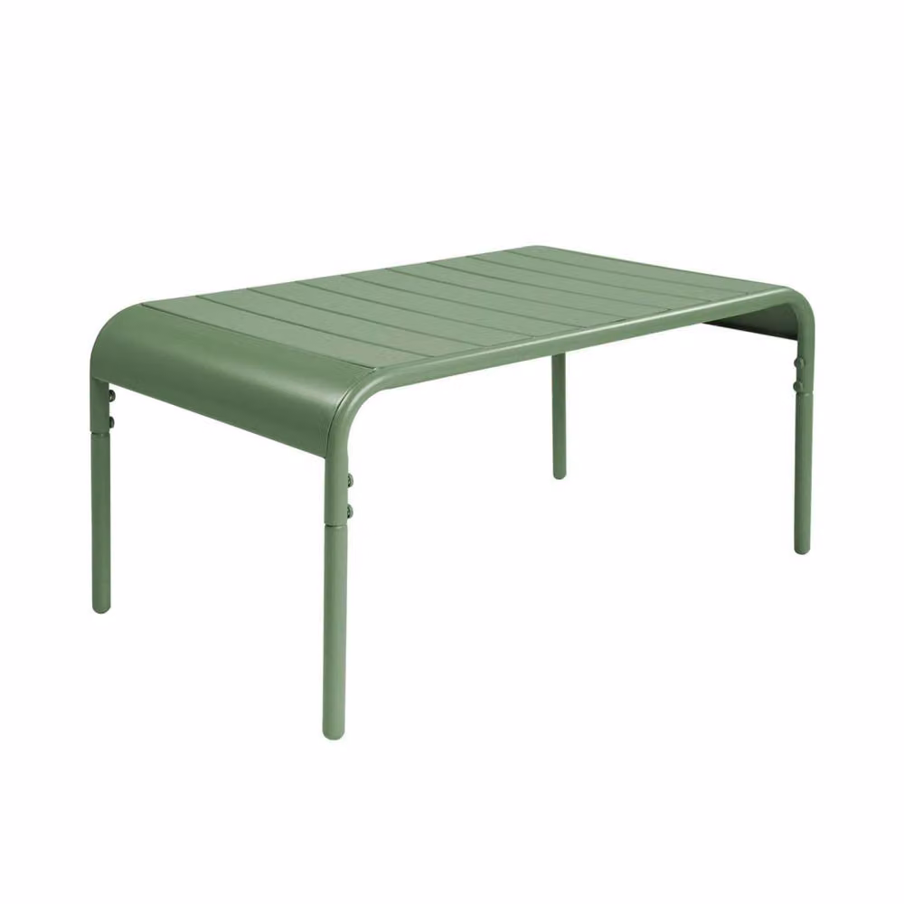 sweeek Rectangular Powder Coated Steel Garden Coffee Table in Matt Green – 2
