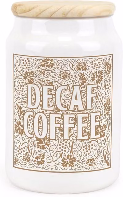 Purely Home Floral Ceramic Decaf Coffee Storage Canister in Yellow and White