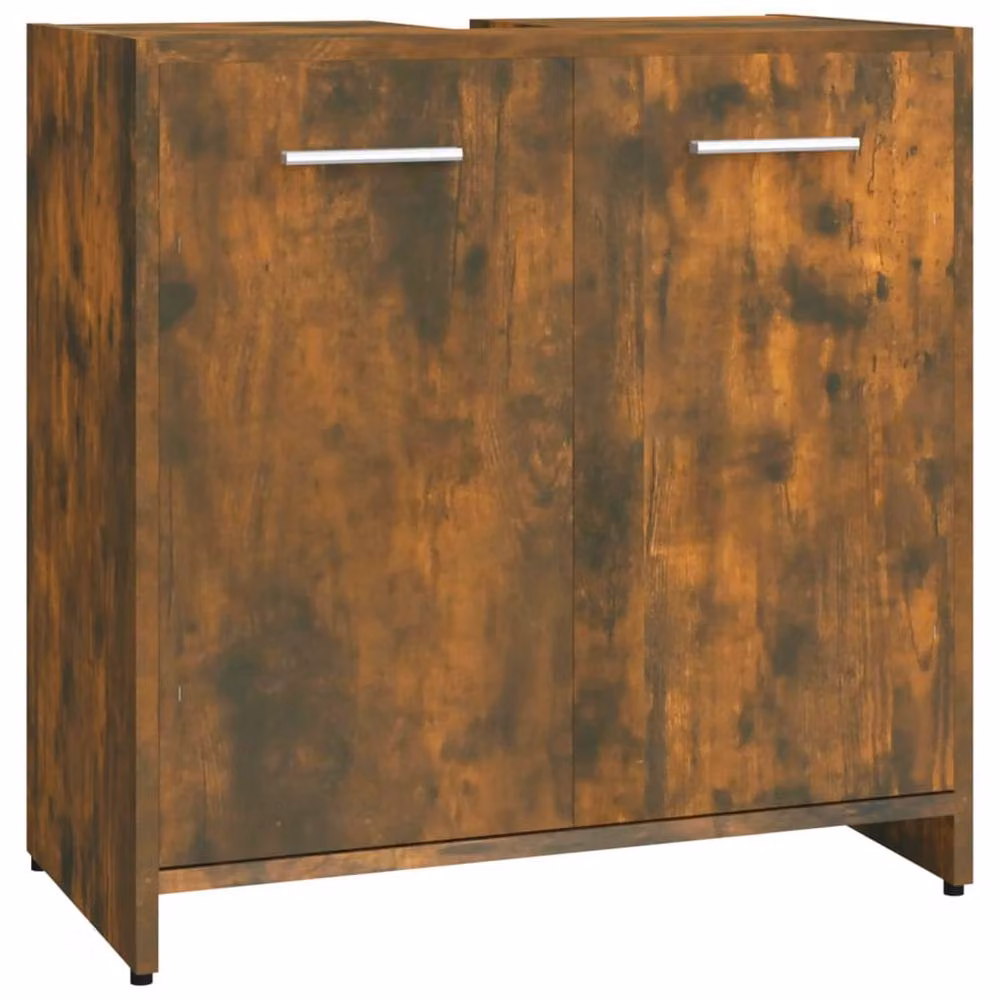 Berkfield Home Smoked Oak Bathroom Cabinet, Brown, W/D/H: 60 x 33 x 60 cm – 2