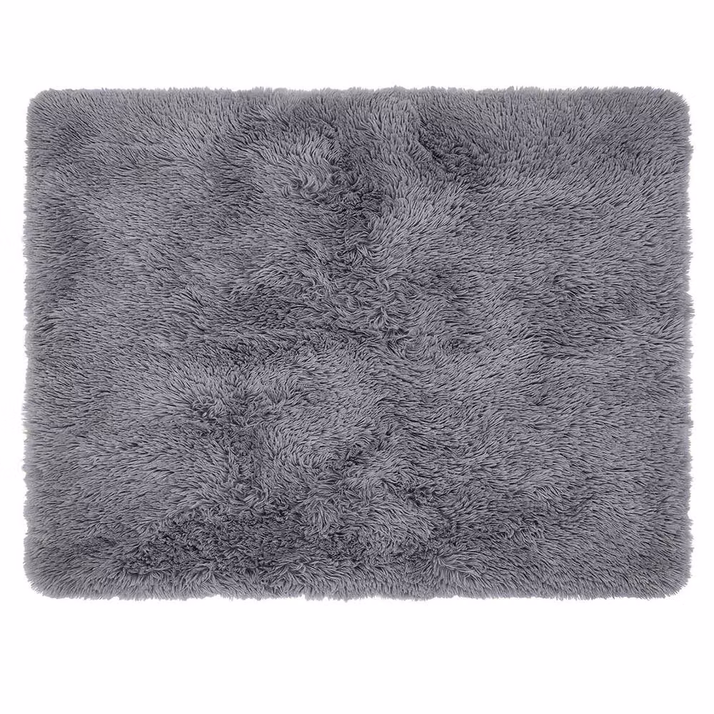 Marlow Grey Fluffy Soft Pile Polyester Rug with Rebound Foam and Non-Slip Base, W: 120 cm x D: 160 cm – 2