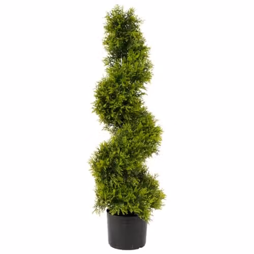Best Artificial Green Cedar Conifer Spiral Topiary Tree, Height: 90 cm