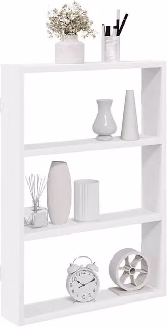 Berkfield Home White Wall Mounted Shelf, W/D/H: 60 x 43 x 9 cm