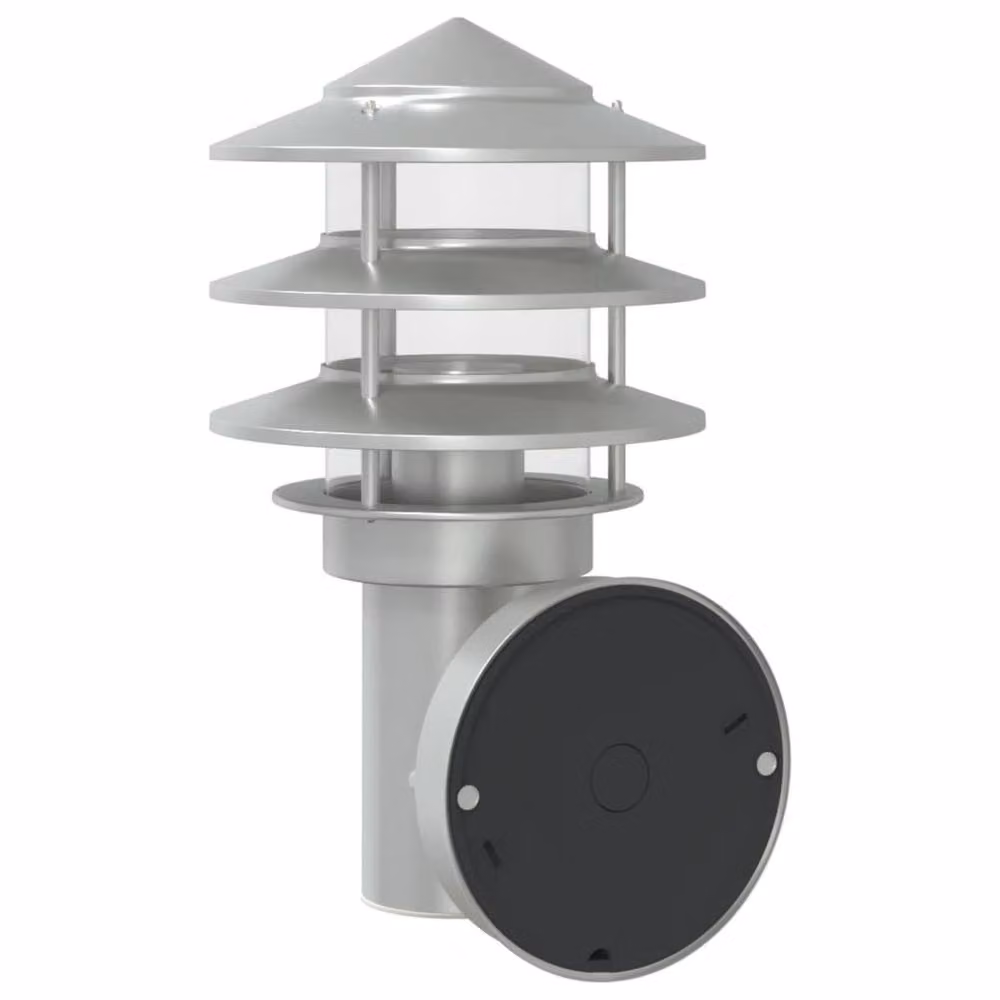 Berkfield Home Set of 2 Modern Silver Stainless Steel Outdoor Wall Lights for Garden – 2
